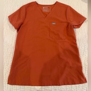 Figs terra-cotta V-Neck Scrub Top